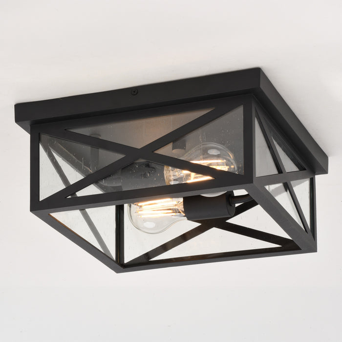 Vaxcel - T0845 - Two Light Outdoor Flush Mount - Rockford - Textured Black
