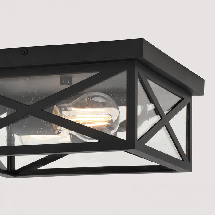 Vaxcel - T0845 - Two Light Outdoor Flush Mount - Rockford - Textured Black