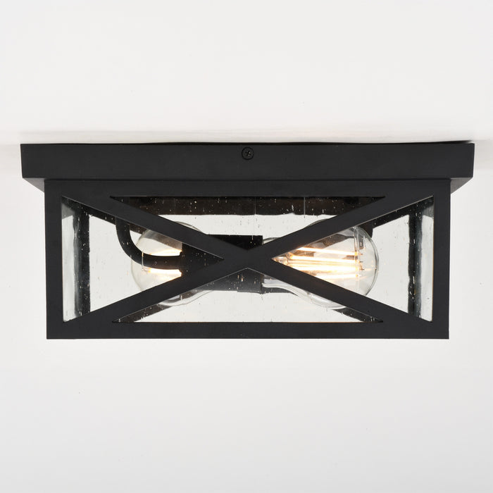 Vaxcel - T0845 - Two Light Outdoor Flush Mount - Rockford - Textured Black