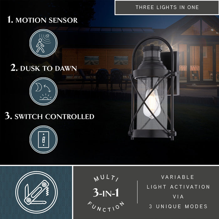 Vaxcel - T0846 - One Light Outdoor Motion Sensor Wall Light - Westfield - Matte Black