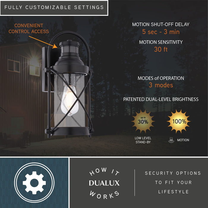 Vaxcel - T0846 - One Light Outdoor Motion Sensor Wall Light - Westfield - Matte Black