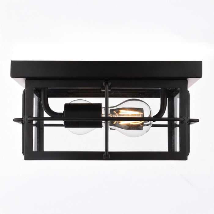 Vaxcel - T0847 - Two Light Outdoor Flush Mount - Manchester - Matte Black