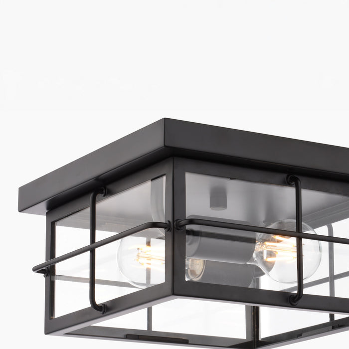 Vaxcel - T0847 - Two Light Outdoor Flush Mount - Manchester - Matte Black