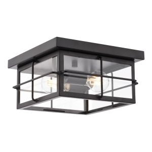 Vaxcel - T0847 - Two Light Outdoor Flush Mount - Manchester - Matte Black