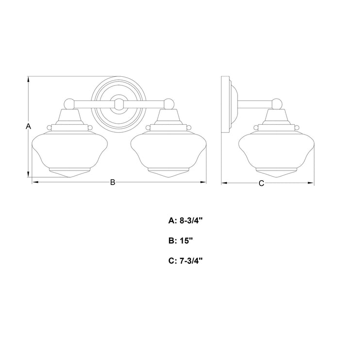 Vaxcel - W0564 - Two Light Vanity - Eastgate - Satin Nickel