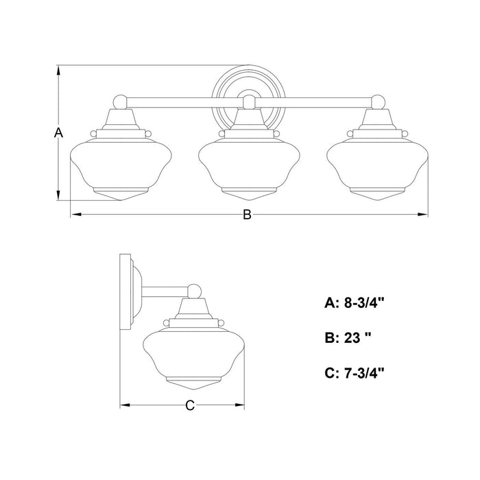 Vaxcel - W0565 - Three Light Vanity - Eastgate - Satin Nickel