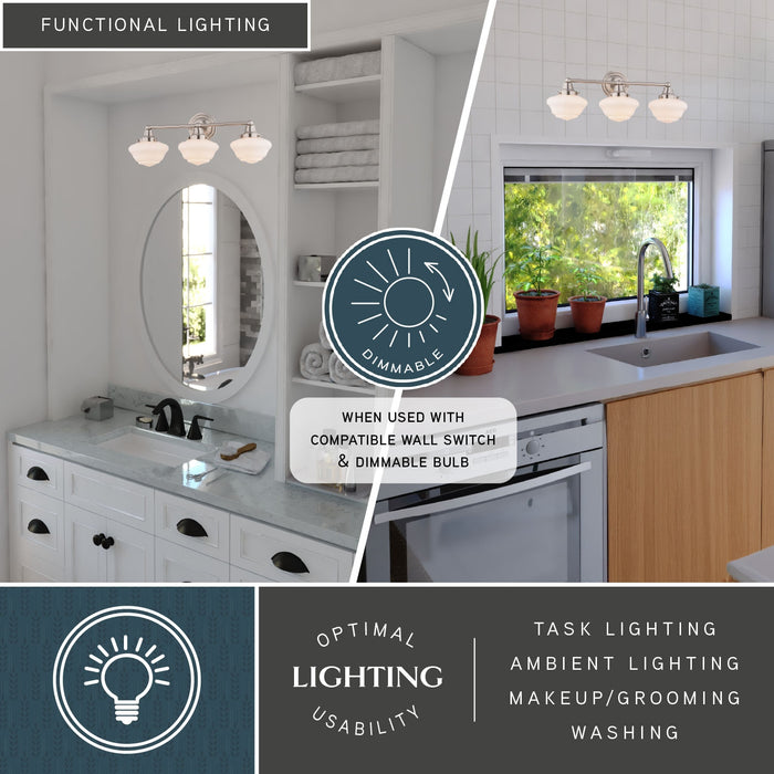 Vaxcel - W0565 - Three Light Vanity - Eastgate - Satin Nickel