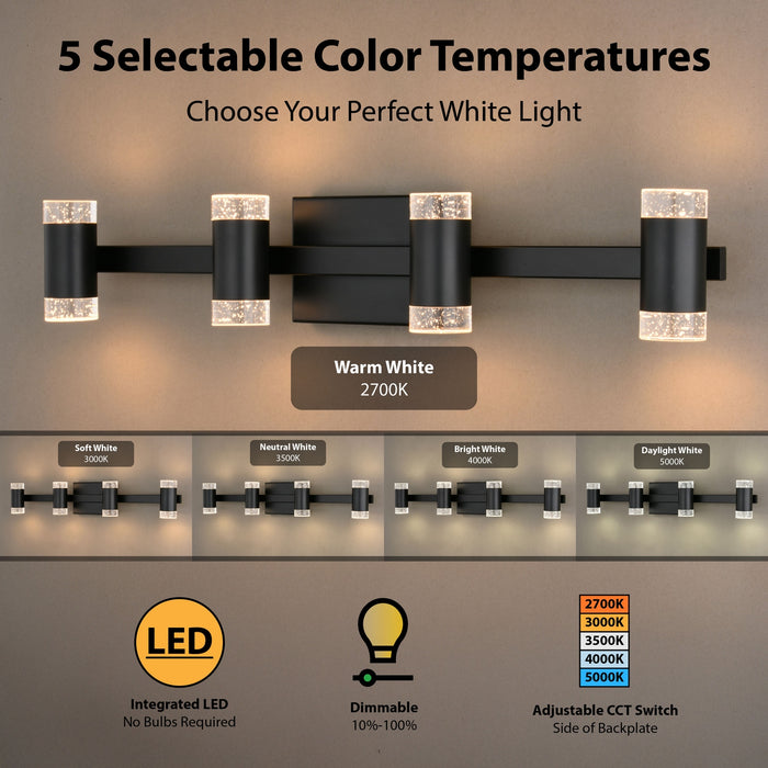 Vaxcel - W0585 - LED Vanity - Sunset Hill - Matte Black