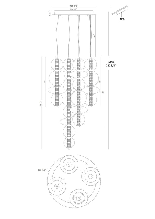 Eurofase - 48960-038 - LED Chandelier - Atomo - Matte Black