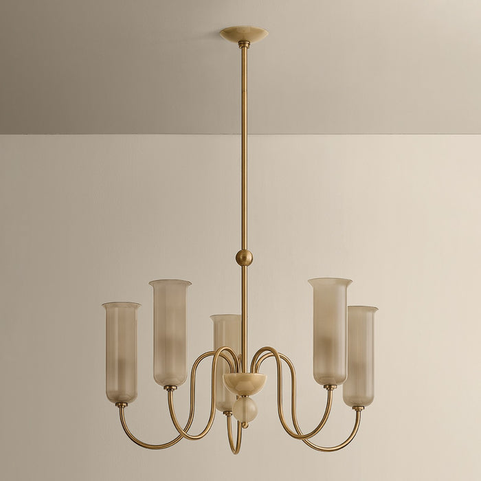 Mitzi - H1165805-PBR - Five Light Chandelier - Alessandra - Patina Brass