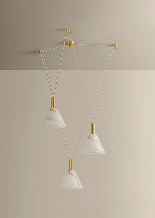 Mitzi - H1178803-AGB - Three Light Chandelier - Eileen - Aged Brass