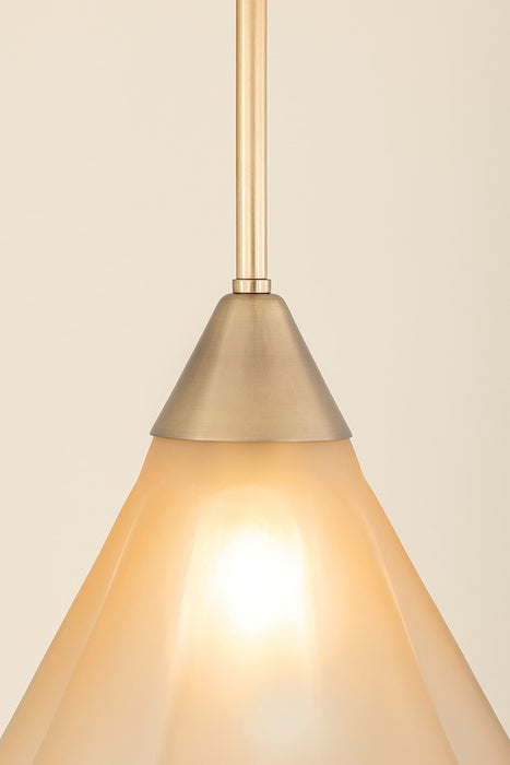 Mitzi - H1096701S-AGB - One Light Pendant - Gabrielle - Aged Brass
