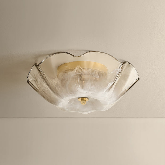 Mitzi - H1172503-AGB - Three Light Flush Mount - Leona - Aged Brass