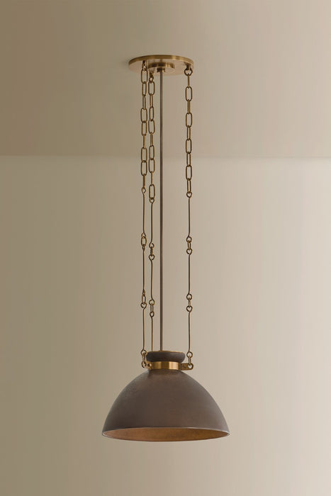 Troy Lighting - F7314-PBR/CMU - One Light Pendant - Allston - Patina Brass