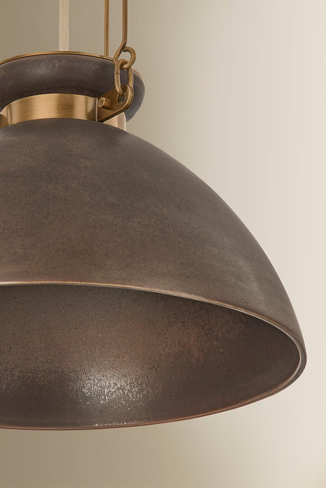 Troy Lighting - F7314-PBR/CMU - One Light Pendant - Allston - Patina Brass