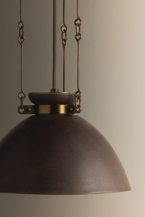 Troy Lighting - F7318-PBR/CMU - One Light Pendant - Allston - Patina Brass