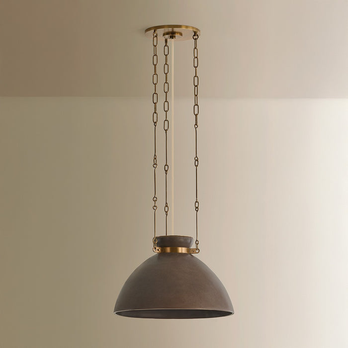 Troy Lighting - F7318-PBR/CMU - One Light Pendant - Allston - Patina Brass