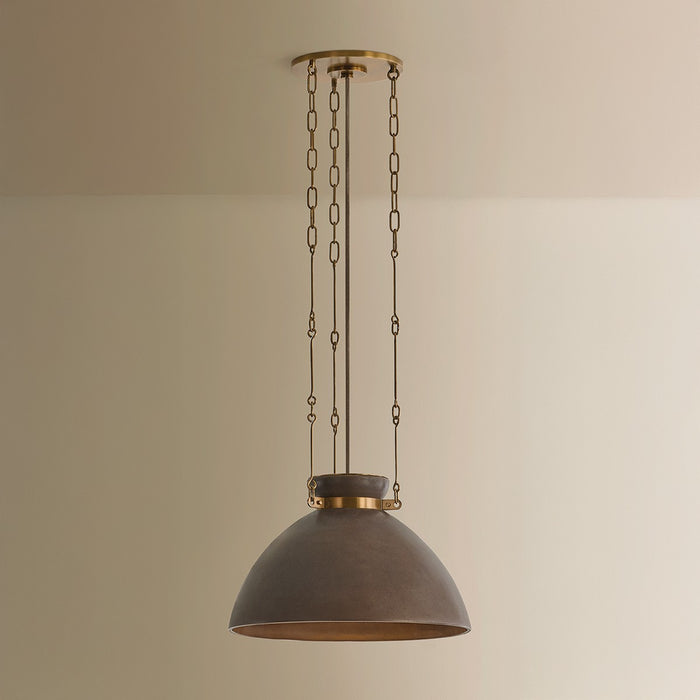 Troy Lighting - F7318-PBR/CMU - One Light Pendant - Allston - Patina Brass