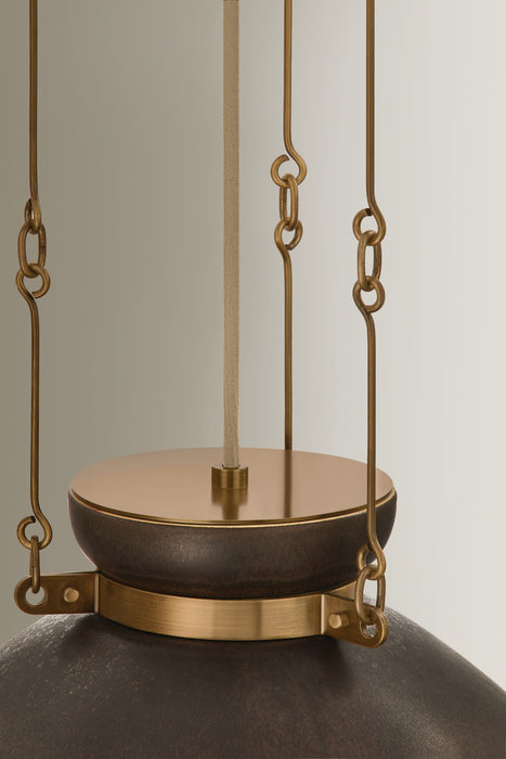 Troy Lighting - F7318-PBR/CMU - One Light Pendant - Allston - Patina Brass