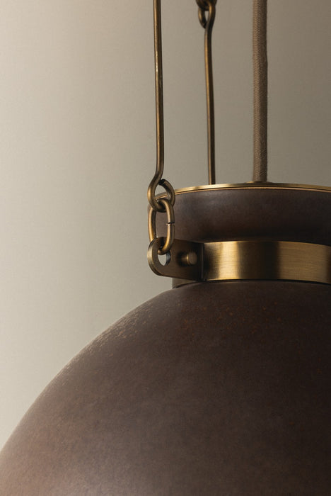 Troy Lighting - F7318-PBR/CMU - One Light Pendant - Allston - Patina Brass