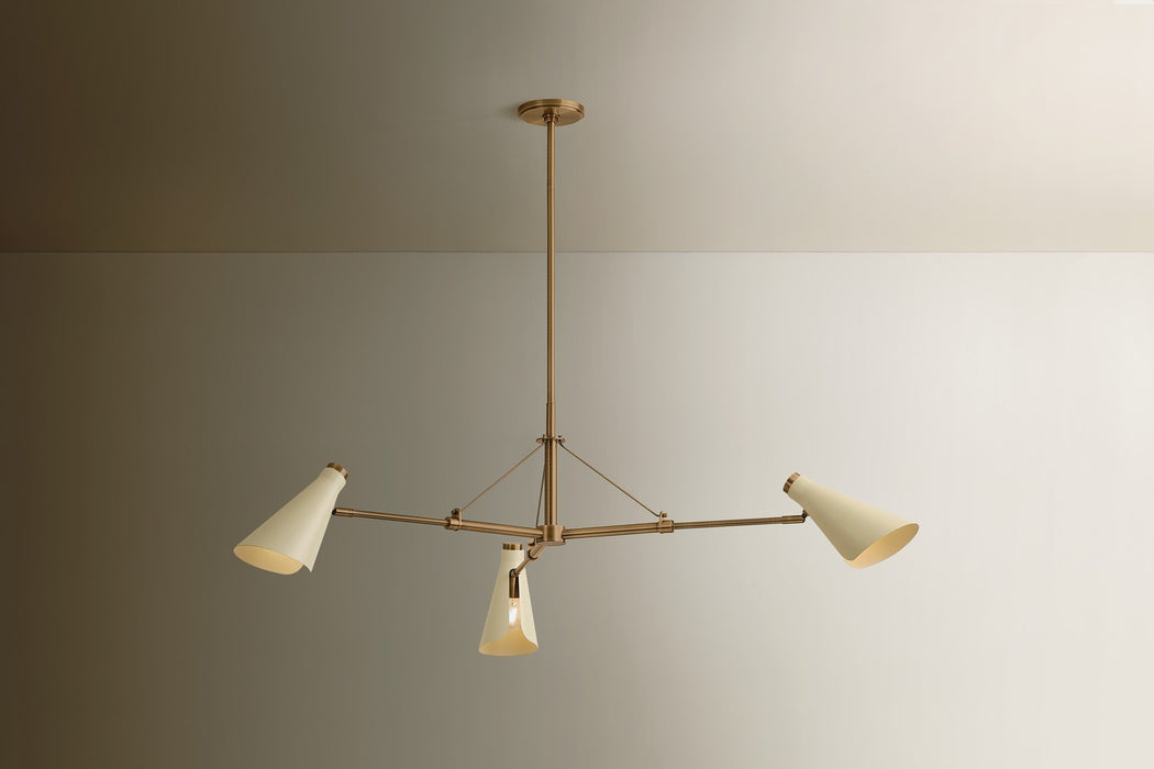 Troy Lighting - F4350-PBR/SSD - Three Light Chandelier - Andersen - Patina Brass