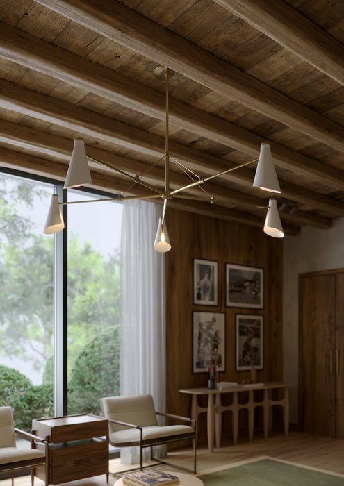 Troy Lighting - F4369-PBR/SSD - Five Light Chandelier - Andersen - Patina Brass