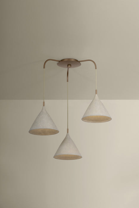 Troy Lighting - F2230-PBR/LWP - Three Light Chandelier - Benson - Patina Brass