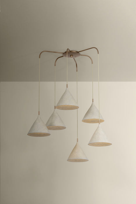 Troy Lighting - F2240-PBR/LWP - Six Light Chandelier - Benson - Patina Brass