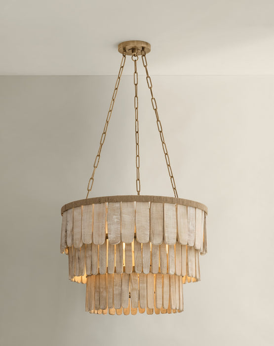 Troy Lighting - F5826-PBR - Six Light Chandelier - Bentley - Patina Brass
