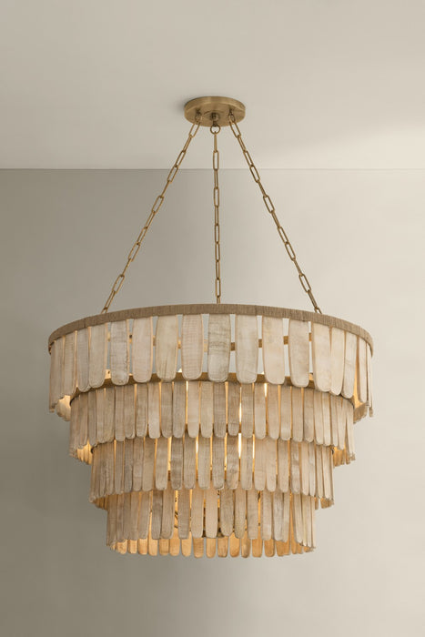 Troy Lighting - F5837-PBR - 12 Light Chandelier - Bentley - Patina Brass