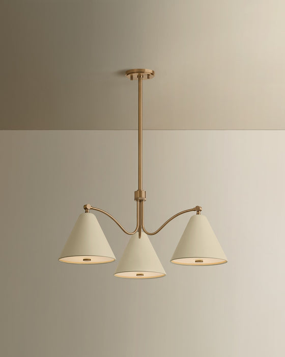 Troy Lighting - F3530-PBR/SSD - Three Light Chandelier - Clive - Patina Brass