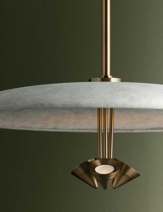 Troy Lighting - F2820-PBR/WTW - LED Pendant - Garth - Patina Brass