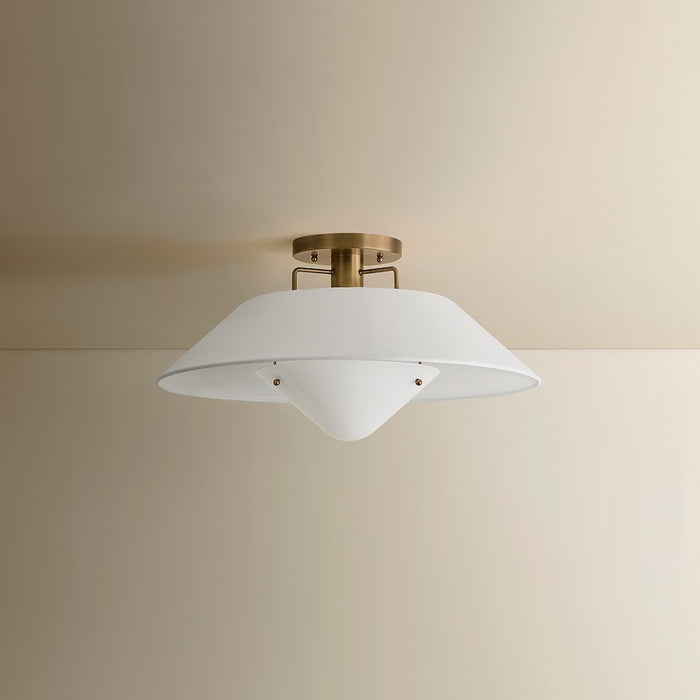 Troy Lighting - C8422-PBR - One Light Semi Flush Mount - Otto - Patina Brass