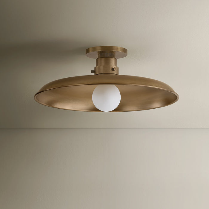 Troy Lighting - C3216-PBR - One Light Flush Mount - Rainhill - Patina Brass