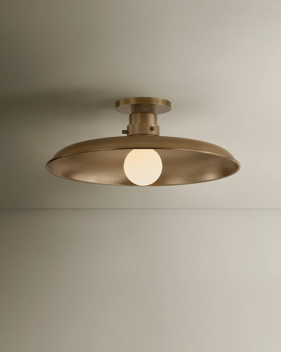 Troy Lighting - C3216-PBR - One Light Flush Mount - Rainhill - Patina Brass