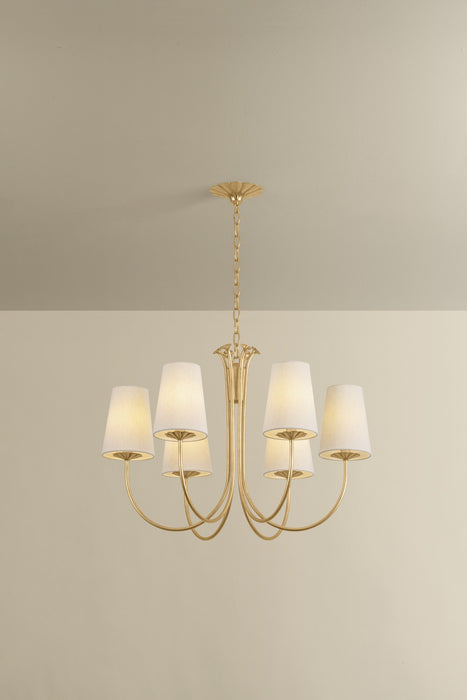Troy Lighting - F5728-VGL - Six Light Chandelier - Weiland - Vintage Gold Leaf