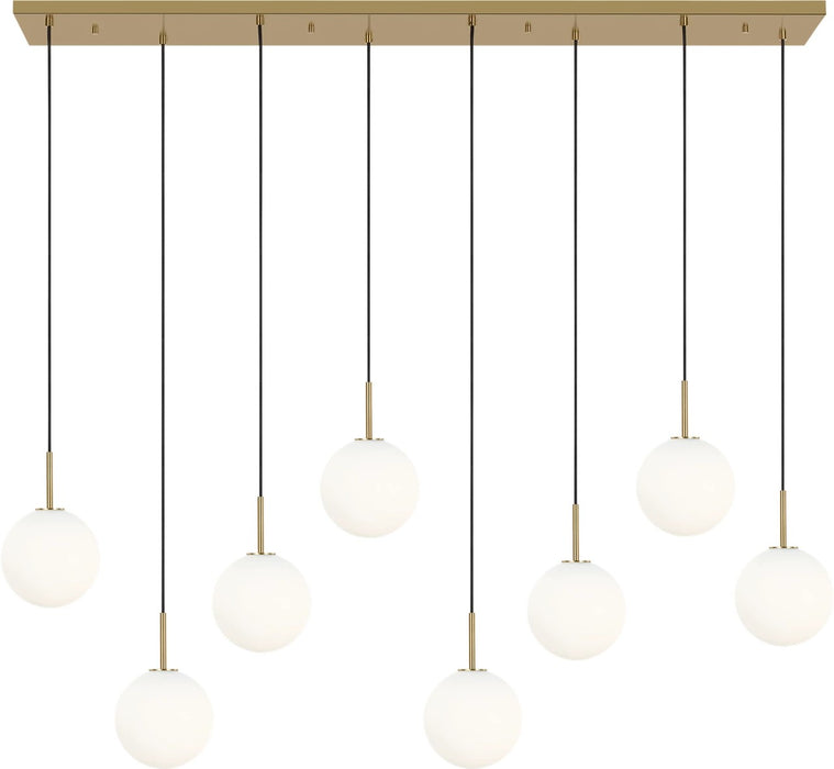 Visual Comfort Studio - SCRJLS207EBSOEG - Eight Light Linear Chandelier - Sorelle - Estate Brass