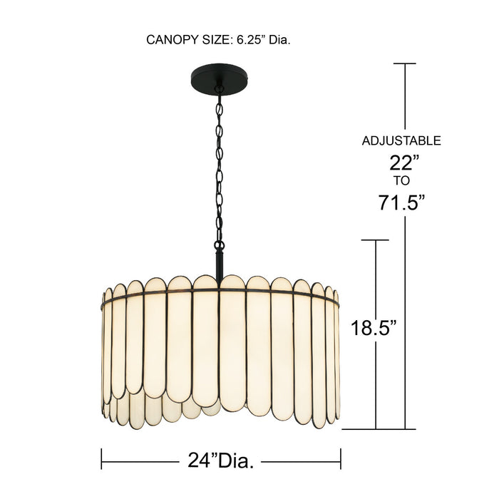 Quoizel - ANN2824MBK - Four Light Pendant - Annabelle - Matte Black