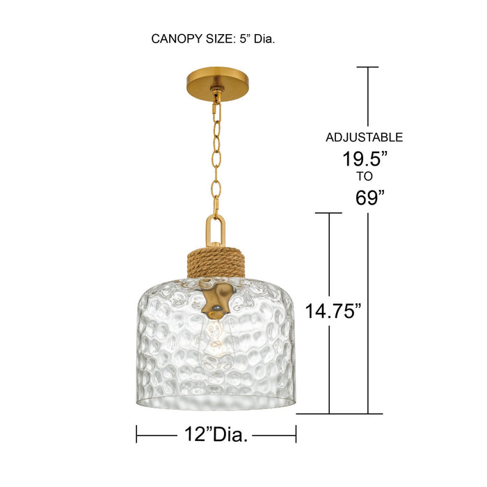 Quoizel - BTC1512BRG - One Light Pendant - Baltic - Brushed Gold