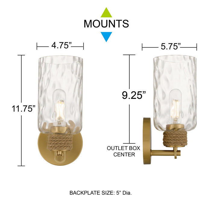 Quoizel - BTC8605BRG - One Light Wall Sconce - Baltic - Brushed Gold