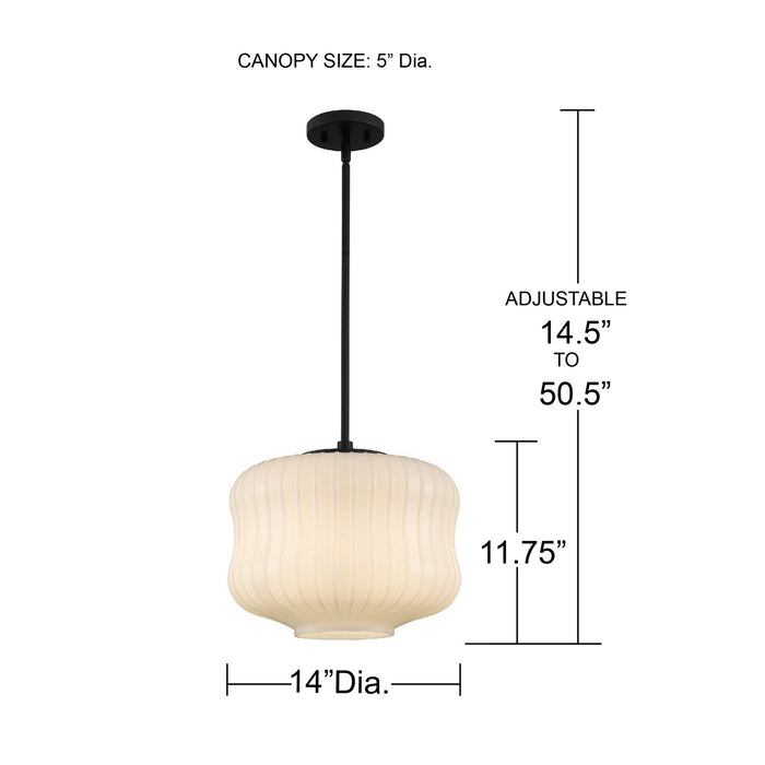 Quoizel - CARA1814MBK - One Light Pendant - Cara - Matte Black