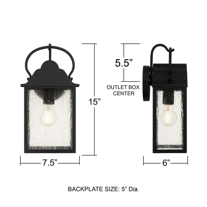Quoizel - DAM8307MBK - One Light Outdoor Wall Lantern - Damian - Matte Black