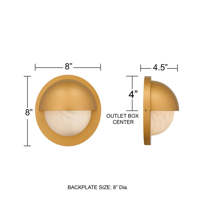 Quoizel - HARL8408NWS - LED Outdoor Wall Lantern - Harlowe - Nouveau Painted Weathered Brass