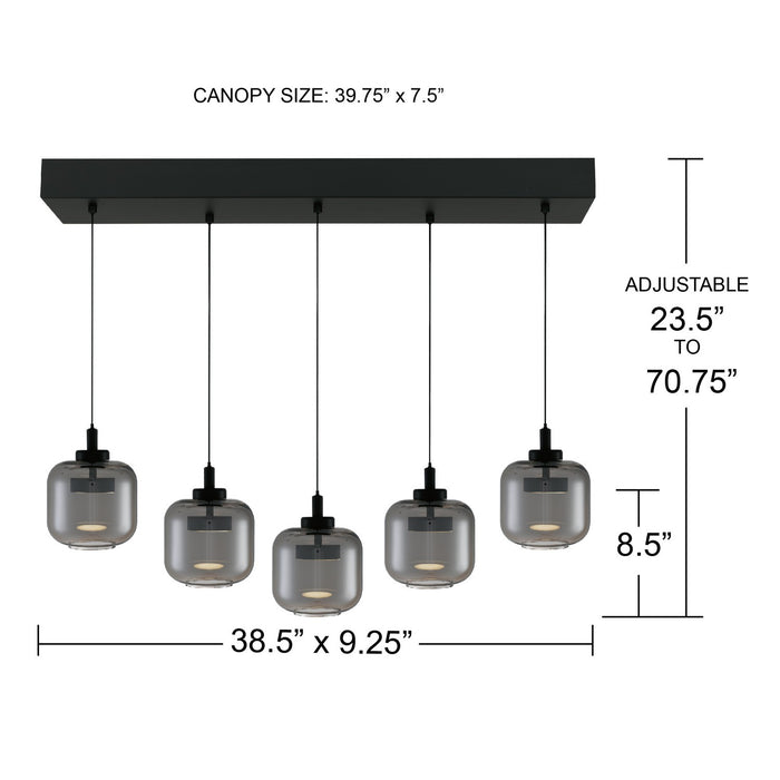 Quoizel - PCLEN538MBK - LED Island Pendant - Lenora - Matte Black