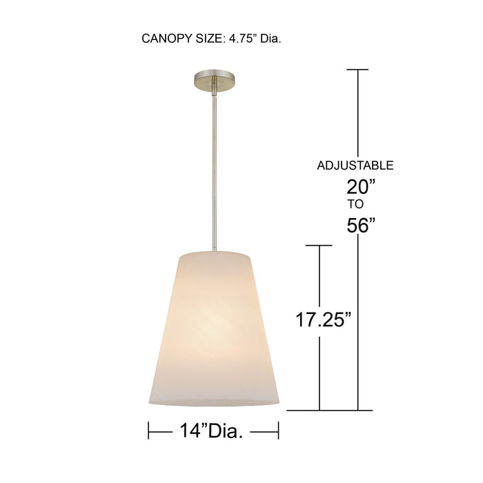 Quoizel - PRGA1514BN - One Light Pendant - Peregrine - Brushed Nickel