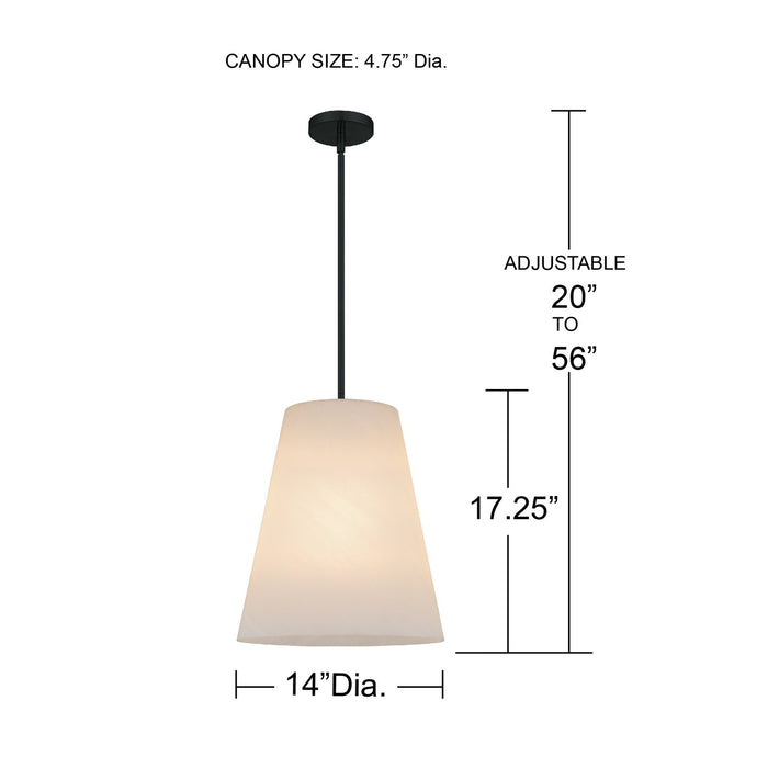 Quoizel - PRGA1514MBK - One Light Pendant - Peregrine - Matte Black