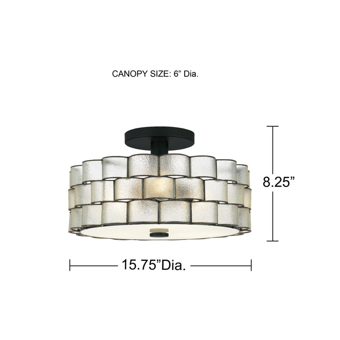 Quoizel - RORY1716MBK - Three Light Semi-Flush Mount - Rory - Matte Black
