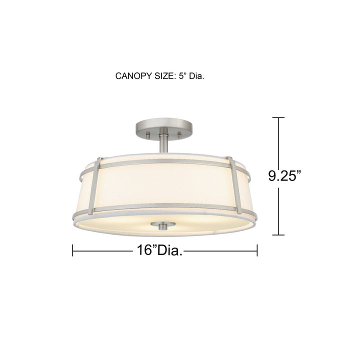 Quoizel - SLN1716BN - Three Light Semi-Flush Mount - Sloane - Brushed Nickel