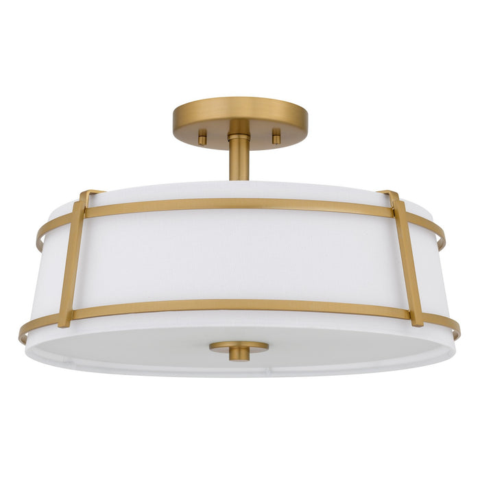 Quoizel - SLN1716BRG - Three Light Semi-Flush Mount - Sloane - Brushed Gold