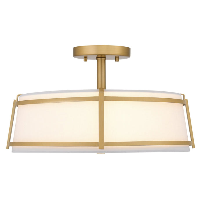 Quoizel - SLN1716BRG - Three Light Semi-Flush Mount - Sloane - Brushed Gold